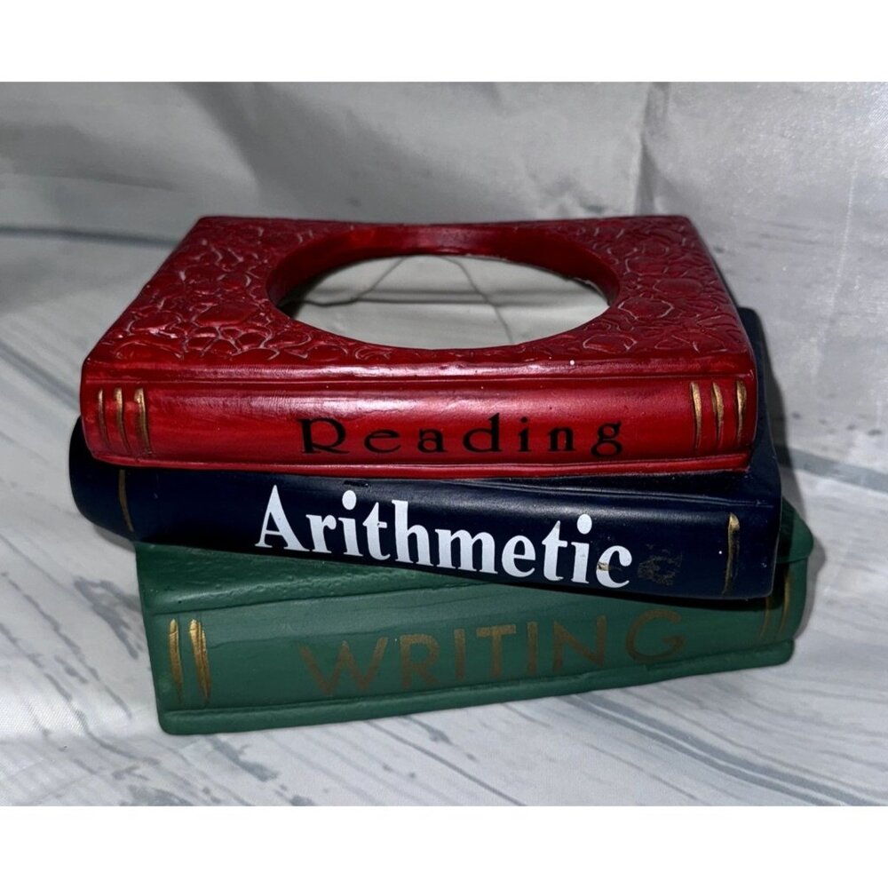 Vintage Multi-Color Ceramic Stacked Book Shaped Succulent Planter